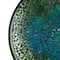 14&#x22; Green &#x26; Blue Glass Glam Decorative Plate with Stand